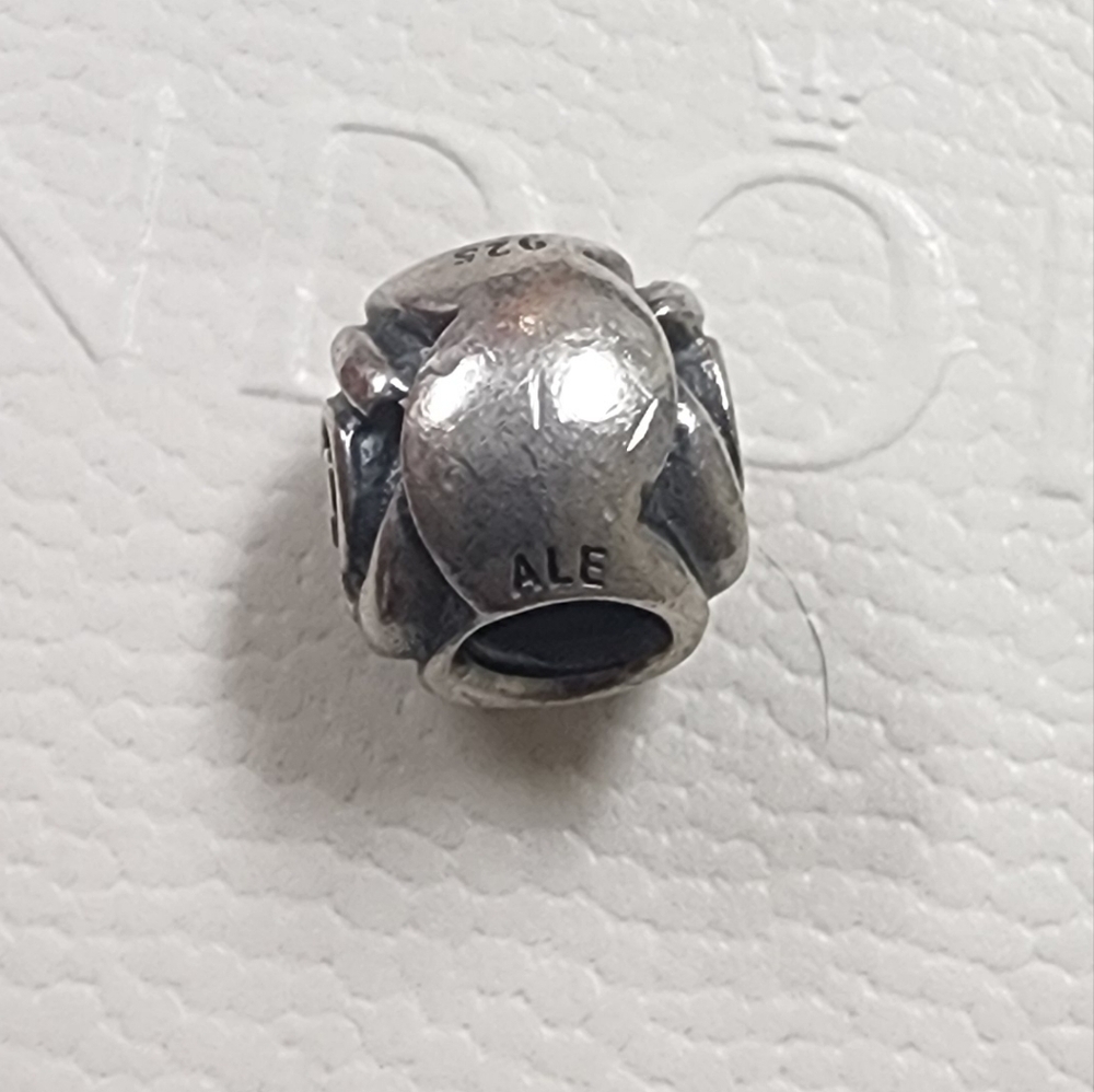 Pandora Rose Bud Flower Charm Retired View 5